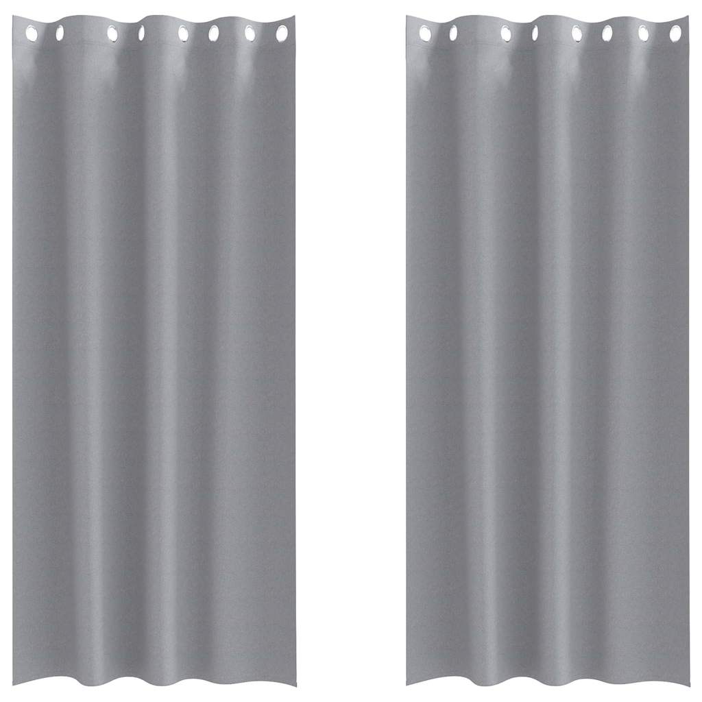 Tende Blackout con Anelli 2 pcs Grigio chiaro 260 x 140 cm | homemem39