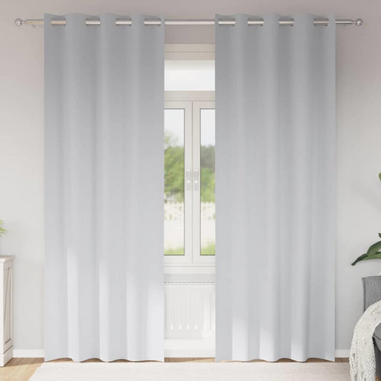 Tende Blackout con Anelli 2 pcs Grigio Chiaro 225 x 140 cm