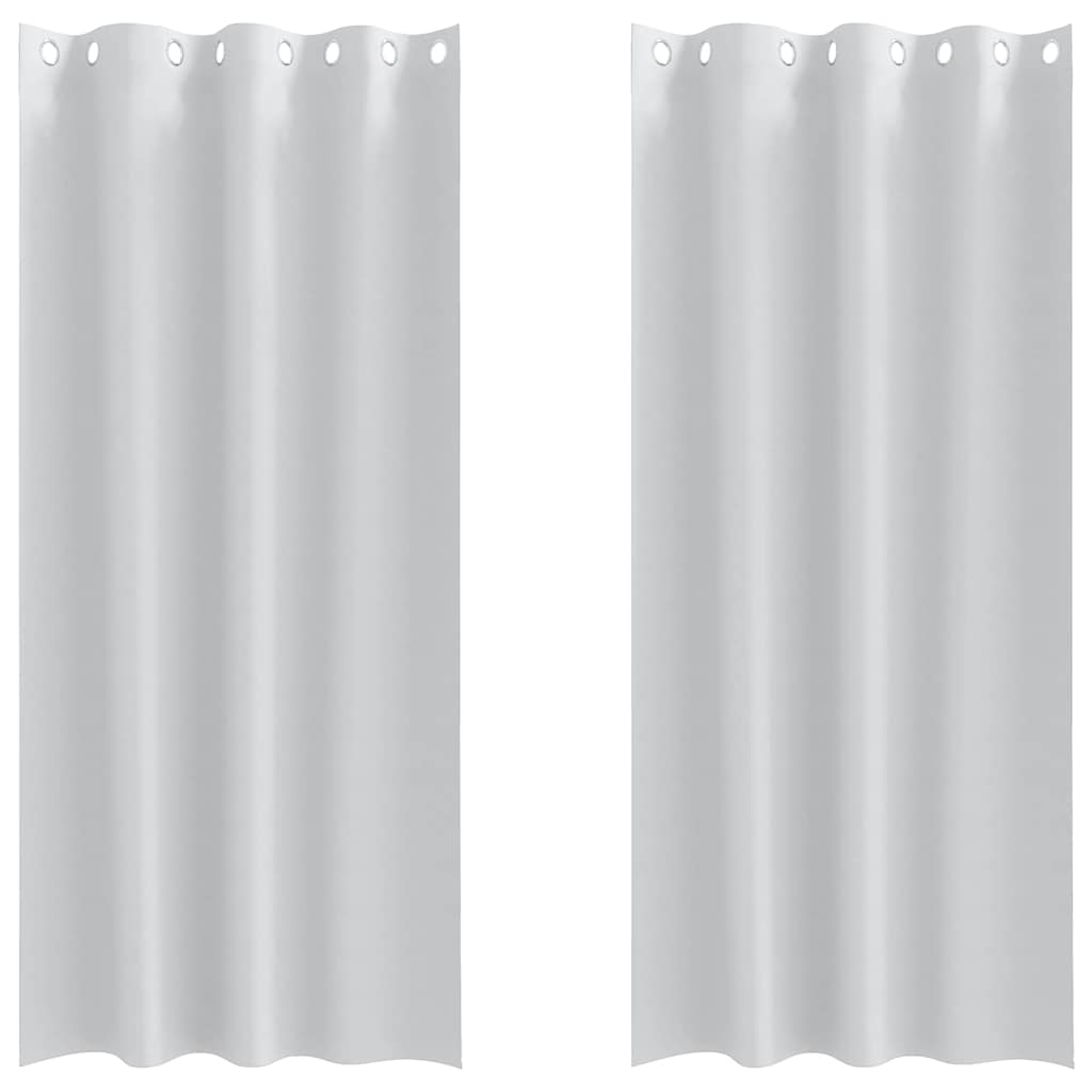 Tende Blackout con Anelli 2 pcs Grigio Chiaro 225 x 140 cm