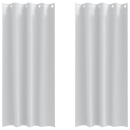 Tende Blackout con Anelli 2 pcs Grigio Chiaro 245 x 140 cm