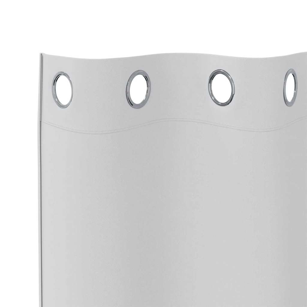 Tende Blackout con Anelli 2 pcs Grigio Chiaro 260 x 140 cm