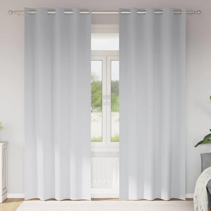 Tende Blackout con Anelli 2 pcs Grigio Chiaro 260 x 140 cm