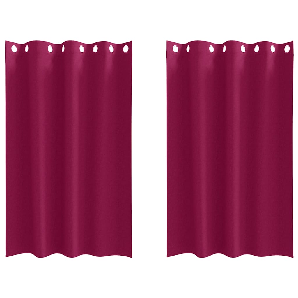Tende Blackout con Anelli 2 pcs Rosso Vino 175 x 140 cm | homemem39