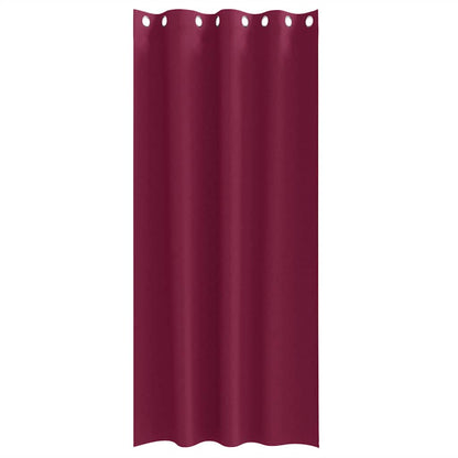 Tende Blackout con Anelli 2 pcs Rosso Vino 225 x 140 cm