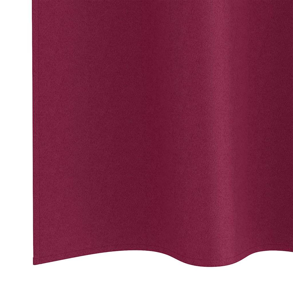 Tende Blackout con Anelli 2 pcs Rosso Vino 260 x 140 cm