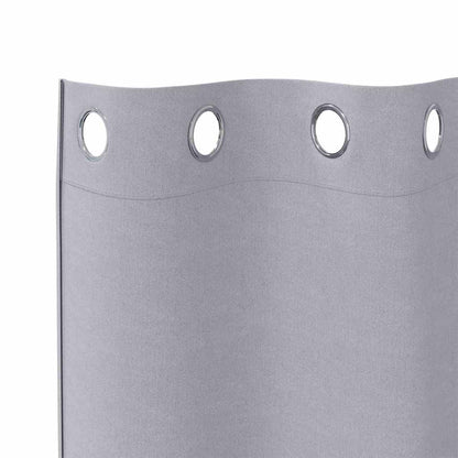 Tende Blackout con Anelli 2 pcs Grigio Metallico 245 x 140 cm