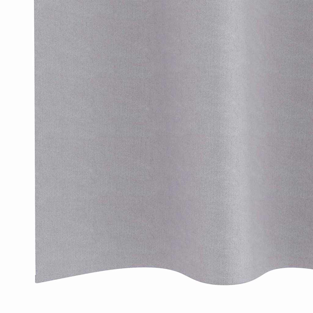 Tende Blackout con Anelli 2 pcs Grigio Metallico 245 x 140 cm