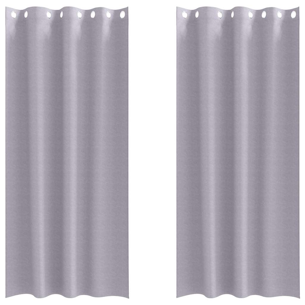 Tende Blackout con Anelli 2 pcs Grigio Metallico 245 x 140 cm