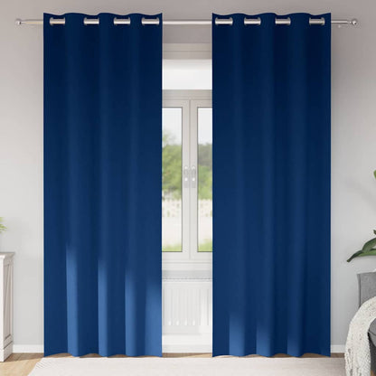 Tende Blackout con Anelli 2 pcs Blu Scuro 225 x 140 cm