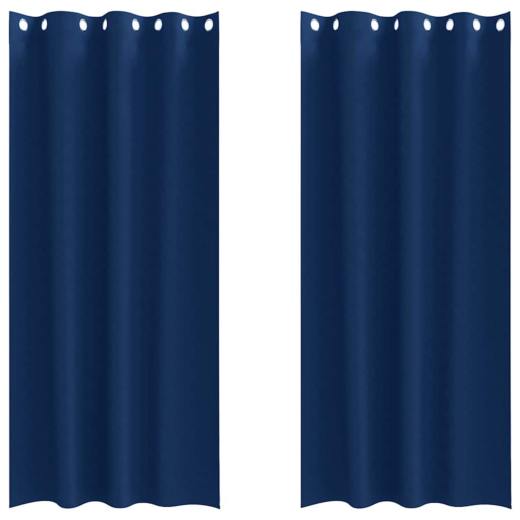 Tende Blackout con Anelli 2 pcs Blu Scuro 225 x 140 cm | homemem39