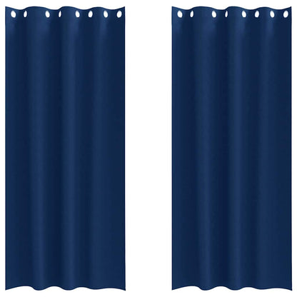 Tende Blackout con Anelli 2 pcs Blu Scuro 225 x 140 cm | homemem39