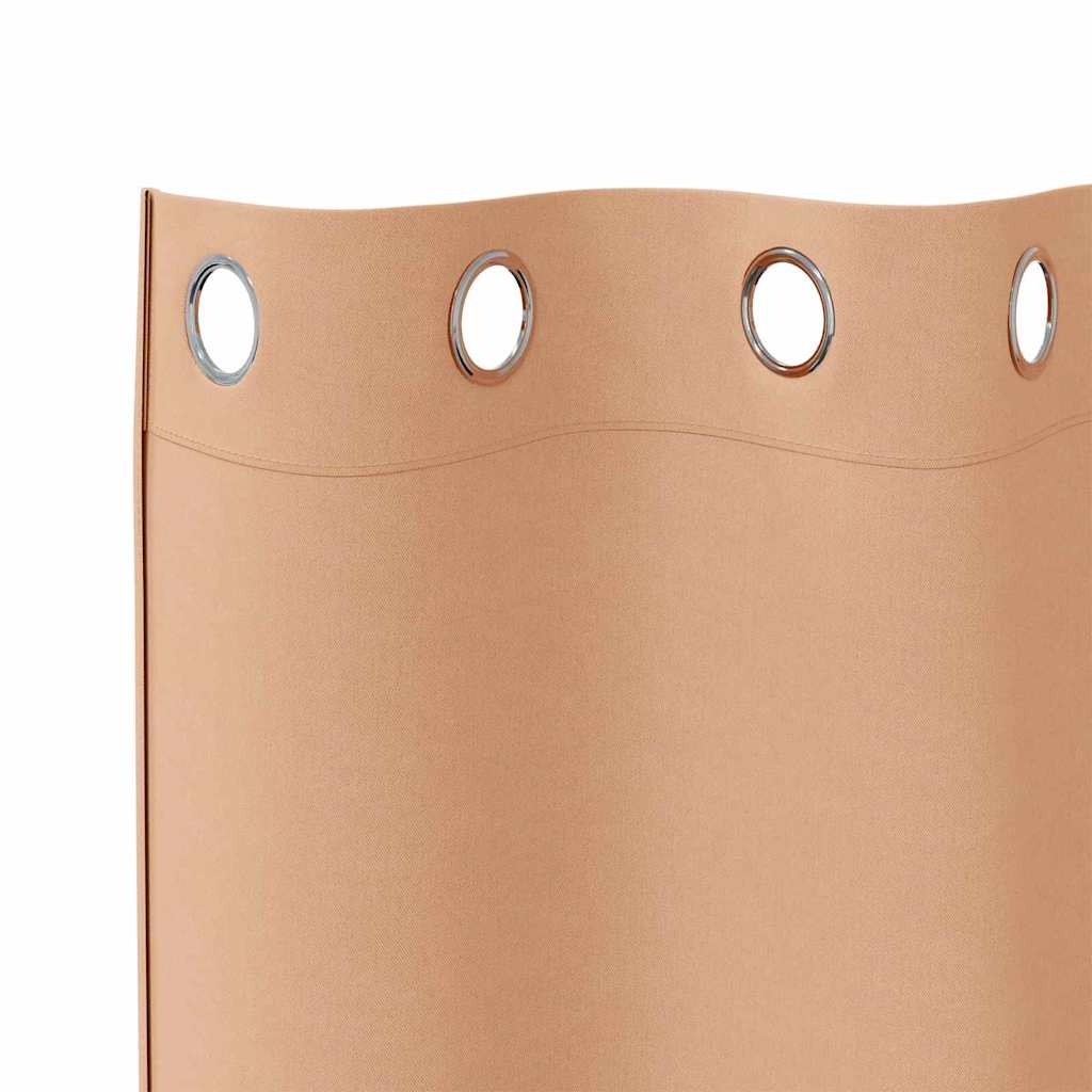 Tende Blackout con Anelli 2 pcs Marrone Chiaro 140 x 140 cm | homemem39