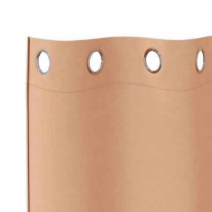 Tende Blackout con Anelli 2 pcs Marrone Chiaro 140 x 140 cm | homemem39