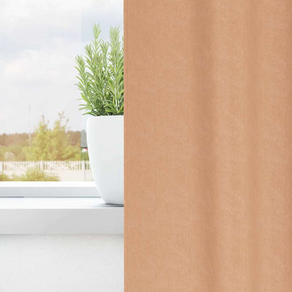 Tende Blackout con Anelli 2 pcs Marrone Chiaro 140 x 140 cm | homemem39
