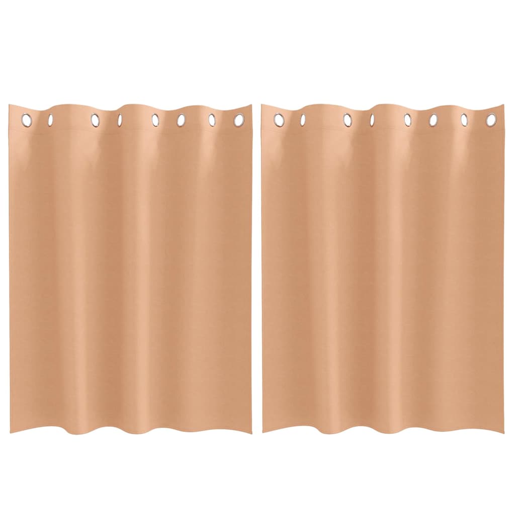 Tende Blackout con Anelli 2 pcs Marrone Chiaro 140 x 140 cm | homemem39