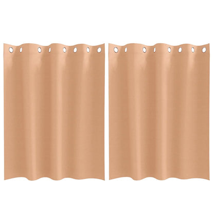Tende Blackout con Anelli 2 pcs Marrone Chiaro 140 x 140 cm | homemem39
