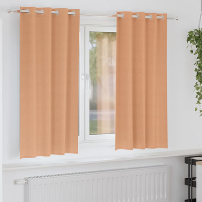 Tende Blackout con Anelli 2 pcs Marrone Chiaro 175 x 140 cm | homemem39
