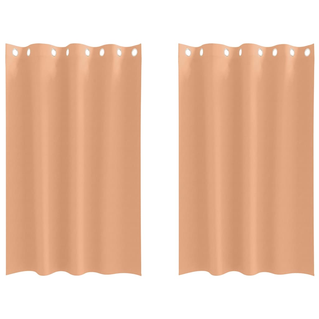 Tende Blackout con Anelli 2 pcs Marrone Chiaro 175 x 140 cm | homemem39