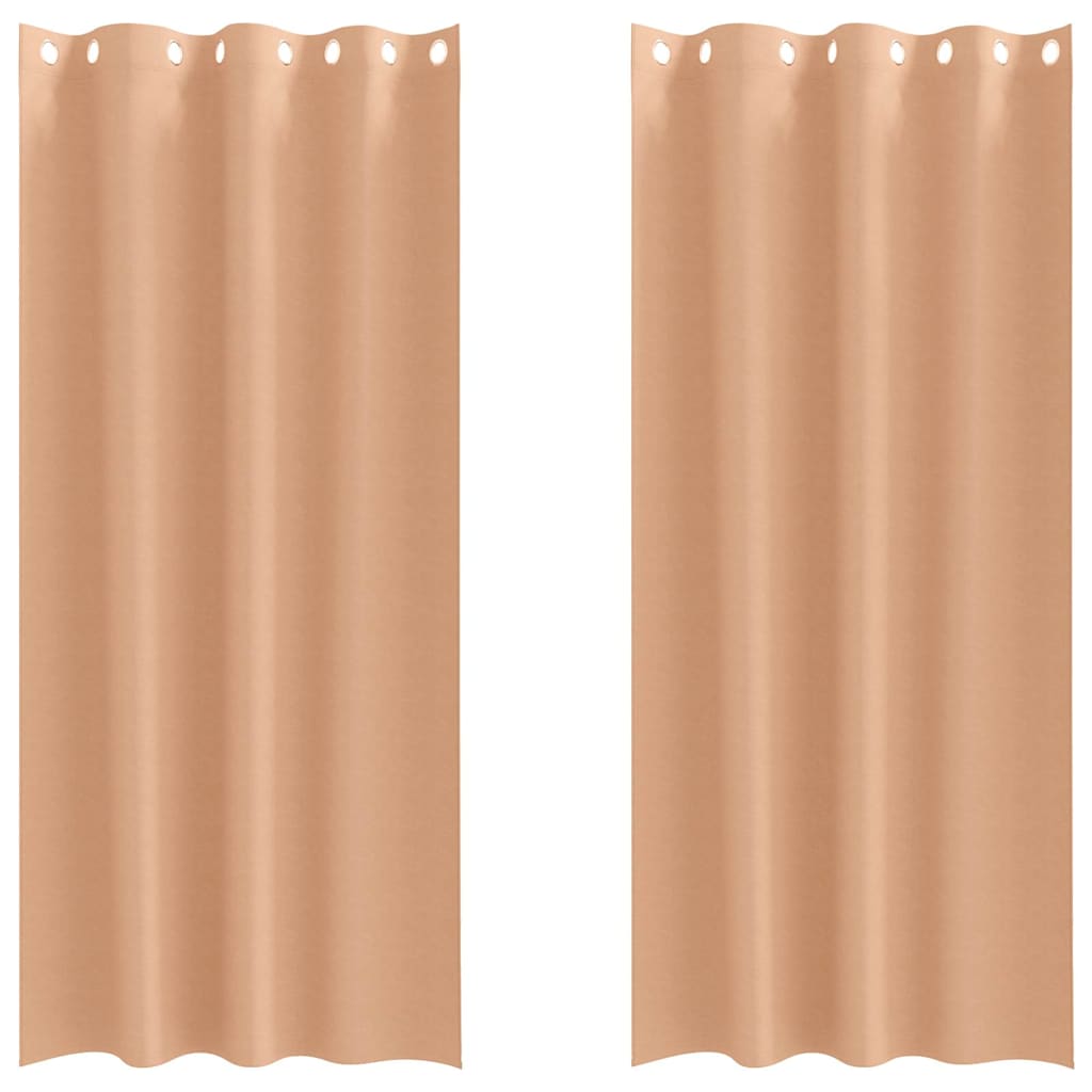 Tende Blackout con Anelli 2 pcs Marrone Chiaro 245 x 140 cm | homemem39