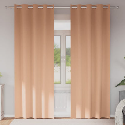 Tende Blackout con Anelli 2 pcs Marrone Chiaro 260 x 140 cm | homemem39