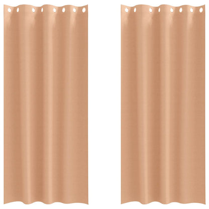Tende Blackout con Anelli 2 pcs Marrone Chiaro 260 x 140 cm | homemem39