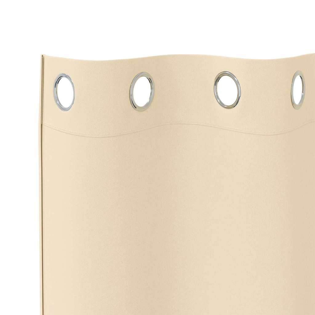 Tende Blackout con Anelli 2 pcs Crema 140 x 140 cm Poliestere | homemem39