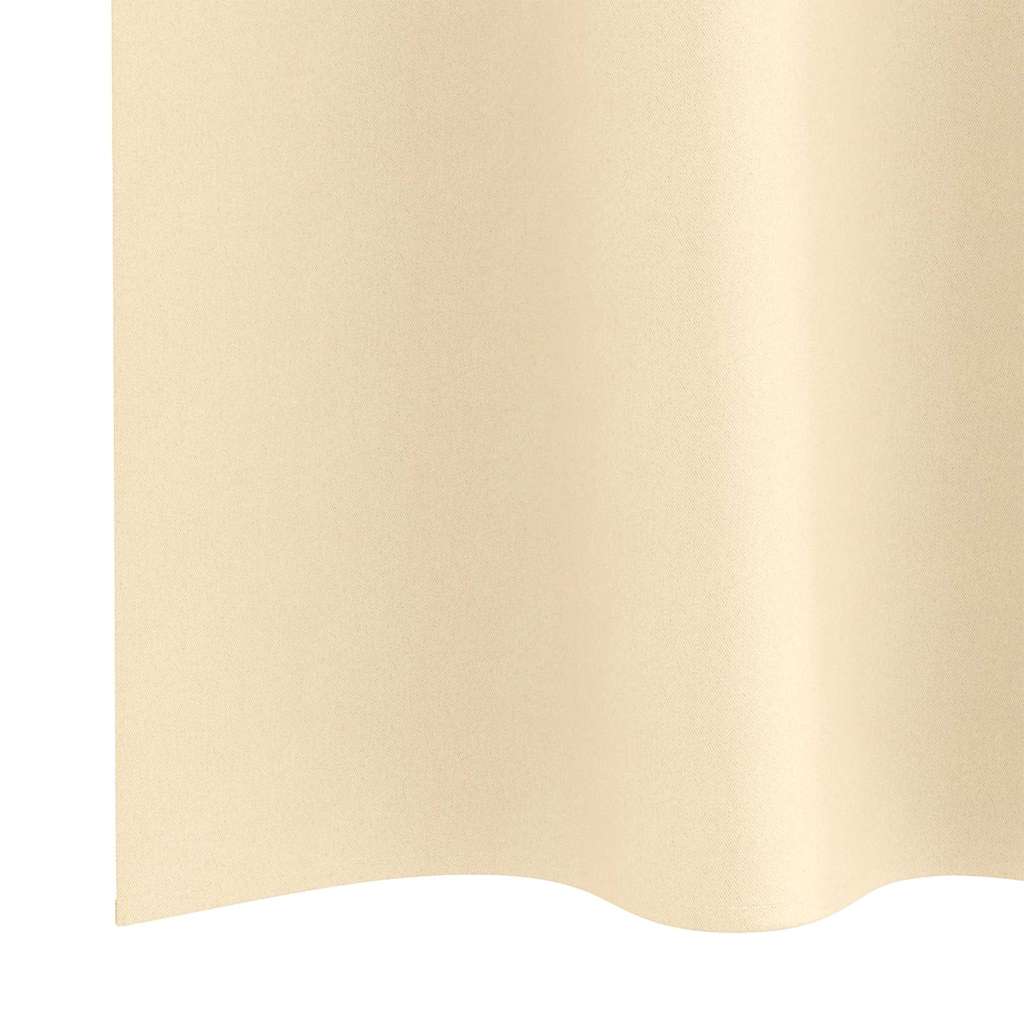 Tende Blackout con Anelli 2 pcs Crema 140 x 140 cm Poliestere | homemem39
