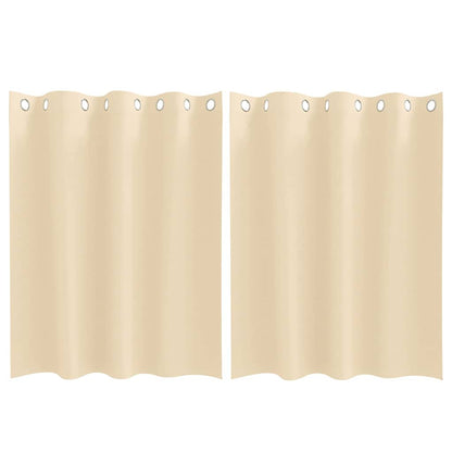 Tende Blackout con Anelli 2 pcs Crema 140 x 140 cm Poliestere | homemem39