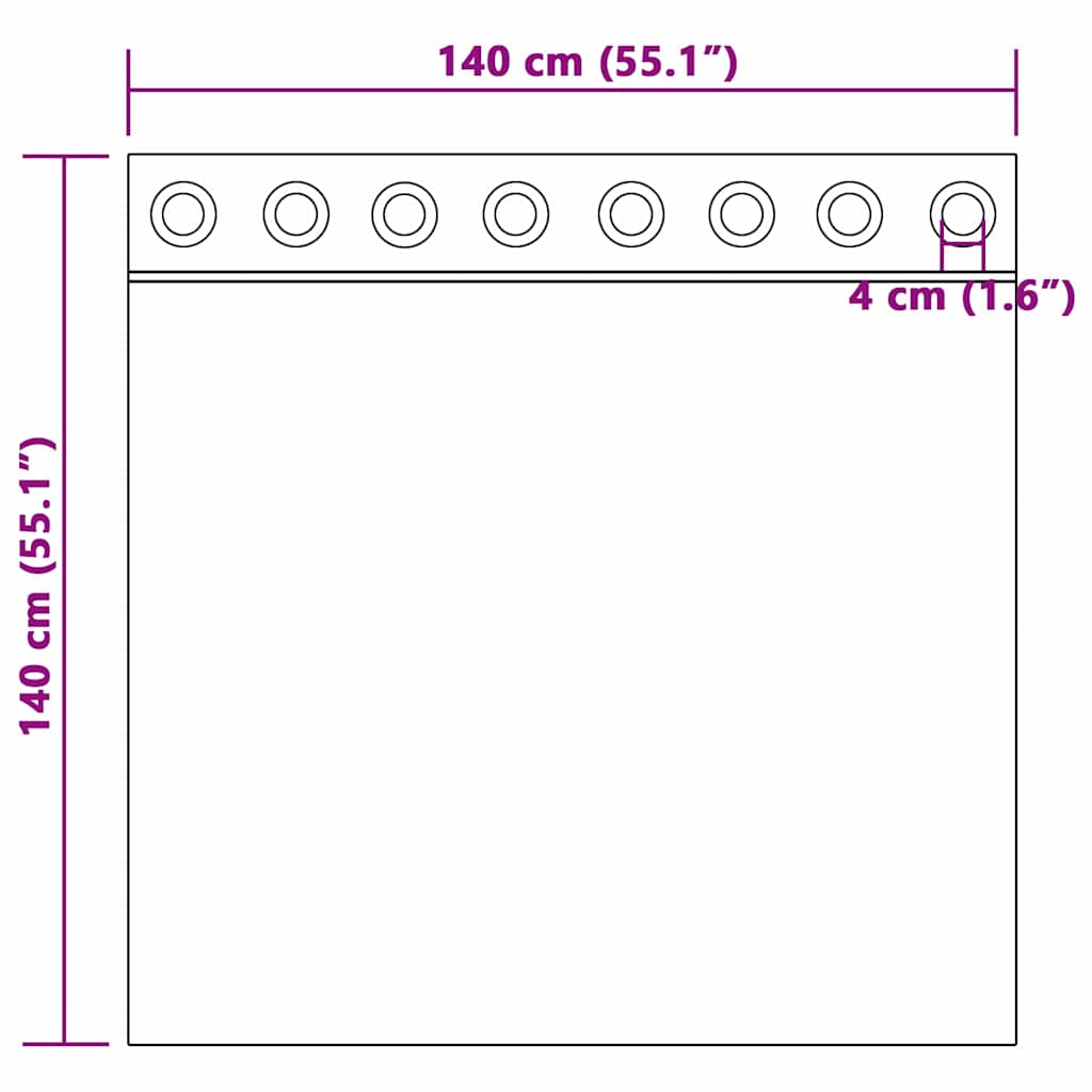Tende Blackout con Anelli 2 pcs Crema 140 x 140 cm Poliestere | homemem39