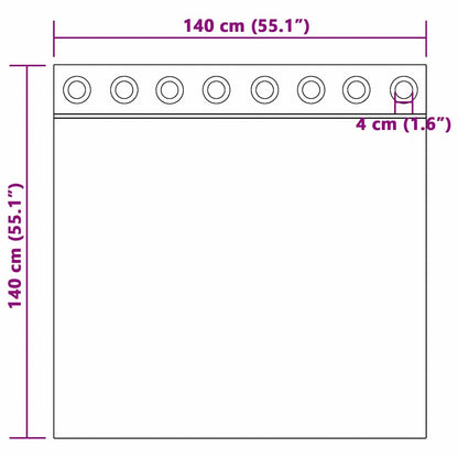 Tende Blackout con Anelli 2 pcs Crema 140 x 140 cm Poliestere | homemem39