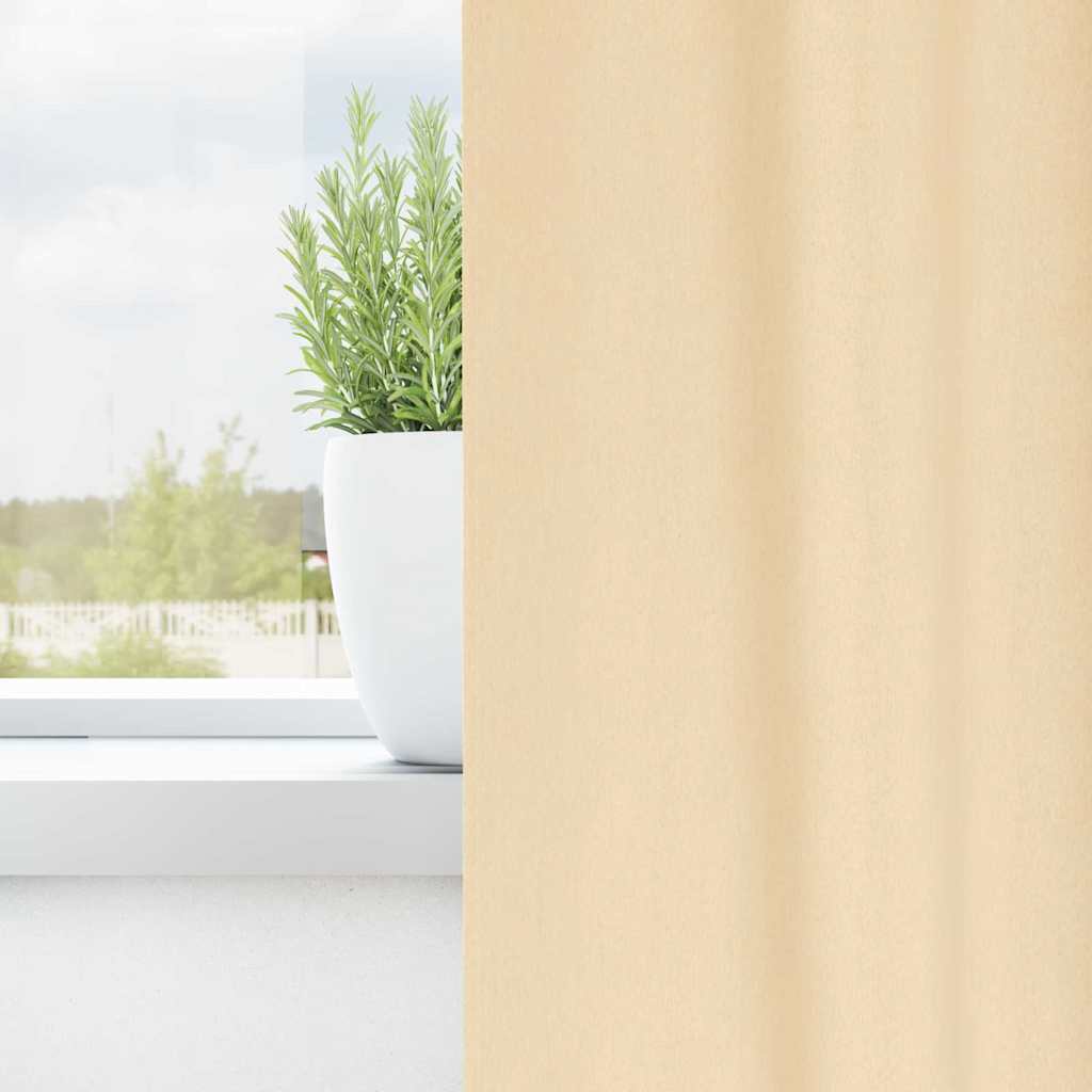 Tende Blackout con Anelli 2 pcs Crema 225 x 140 cm Poliestere | homemem39
