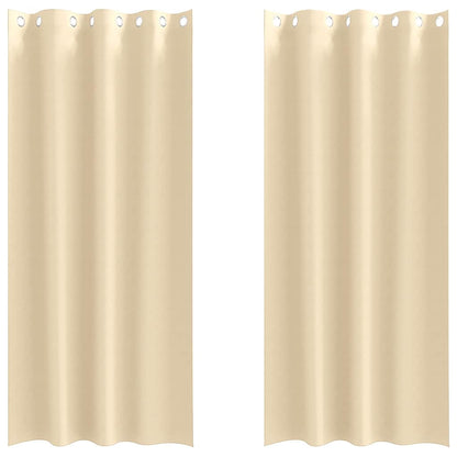 Tende Blackout con Anelli 2 pcs Crema 245 x 140 cm Poliestere | homemem39