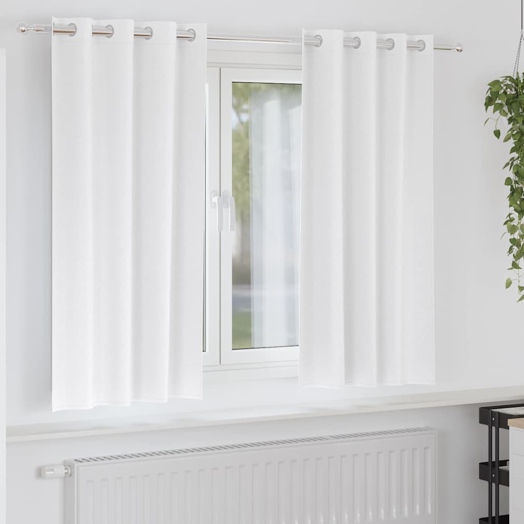 Tende Blackout con Anelli 2 pcs Bianco Puro 175 x 140 cm | homemem39