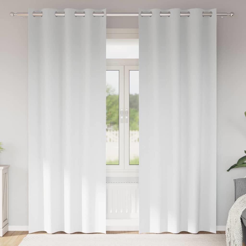 Tende Blackout con Anelli 2 pcs Bianco Puro 260 x 140 cm | homemem39
