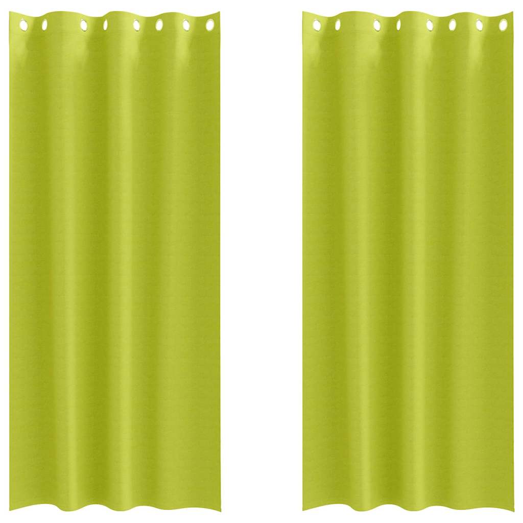 Tende Blackout con Anelli 2 pcs Verde 225 x 140 cm Poliestere