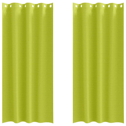 Tende Blackout con Anelli 2 pcs Verde 225 x 140 cm Poliestere