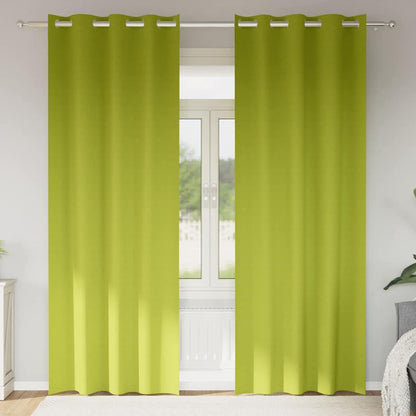 Tende Blackout con Anelli 2 pcs Verde 260 x 140 cm Poliestere | homemem39