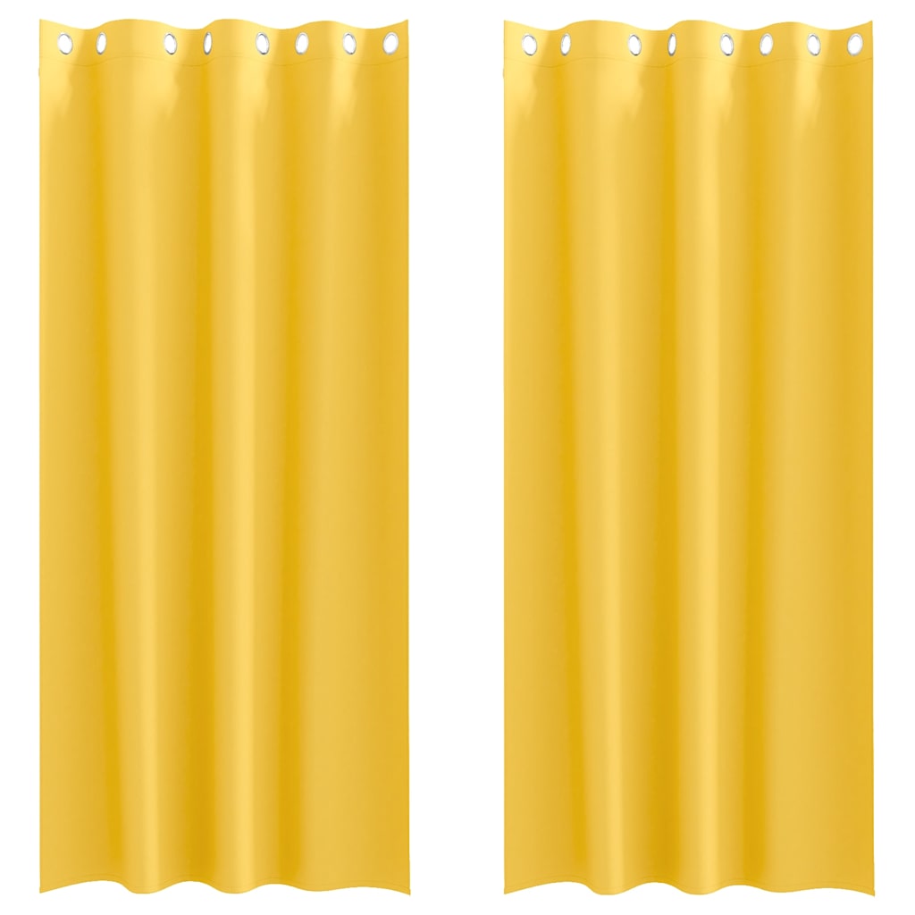 Tende Blackout con Anelli 2 pcs Giallo senape 260 x 140 cm | homemem39