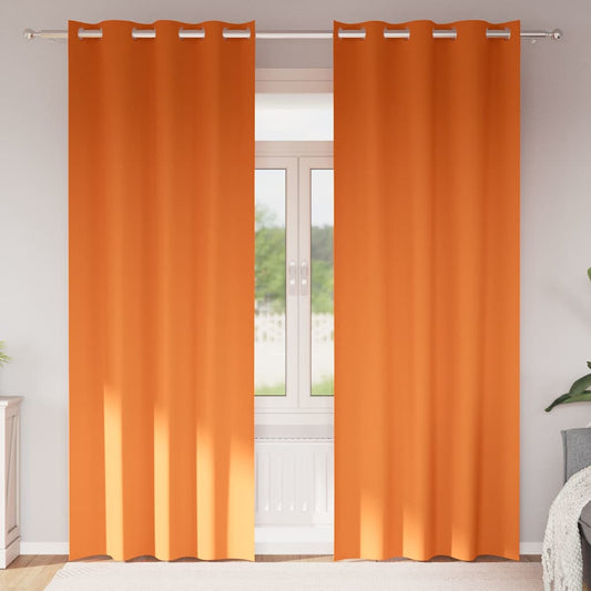 Tende Blackout con Anelli 2 pcs Arancione Vivo 245 x 140 cm