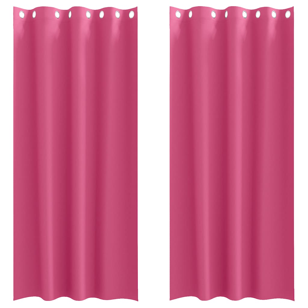 Tende Blackout con Anelli 2 pcs Rosa Vivo 225 x 140 cm