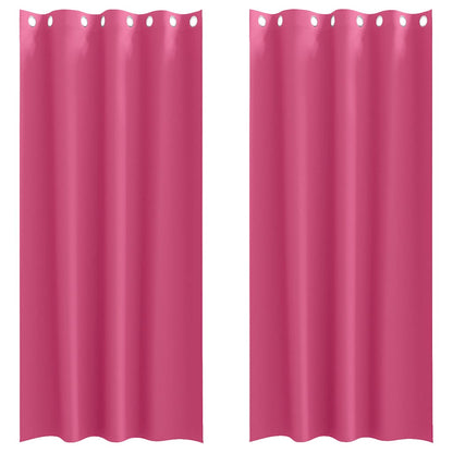 Tende Blackout con Anelli 2 pcs Rosa Vivo 260 x 140 cm