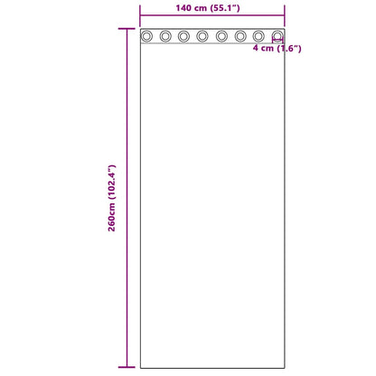Tende Blackout con Anelli 2 pcs Rosa Vivo 260 x 140 cm