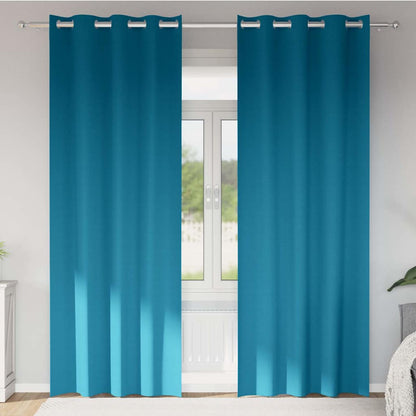 Tende Blackout con Anelli 2 pcs Turchese 245 x 140 cm
