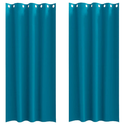 Tende Blackout con Anelli 2 pcs Turchese 245 x 140 cm