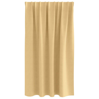 Tende Blackout con Anelli 2 pcs Beige 140 x 140 cm Poliestere | homemem39