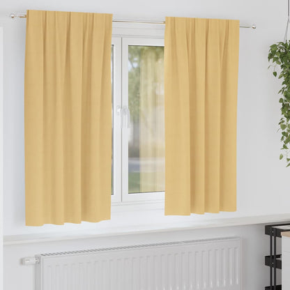 Tende Blackout con Anelli 2 pcs Beige 175 x 140 cm Poliestere | homemem39