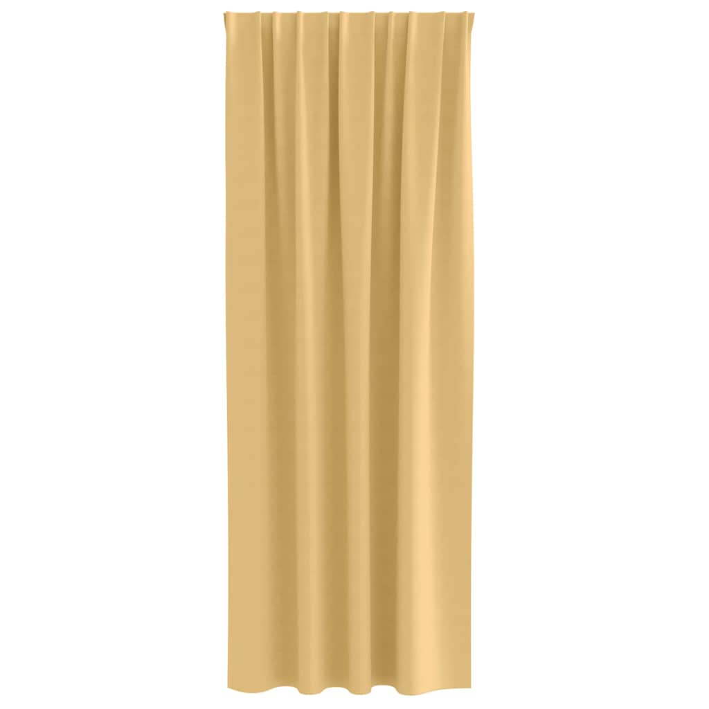 Tende Blackout con Anelli 2 pcs Beige 245 x 140 cm Poliestere | homemem39