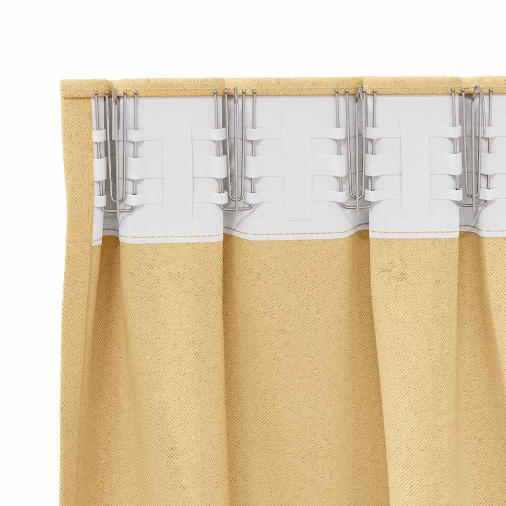 Tende Blackout con Anelli 2 pcs Beige 260 x 140 cm Poliestere | homemem39