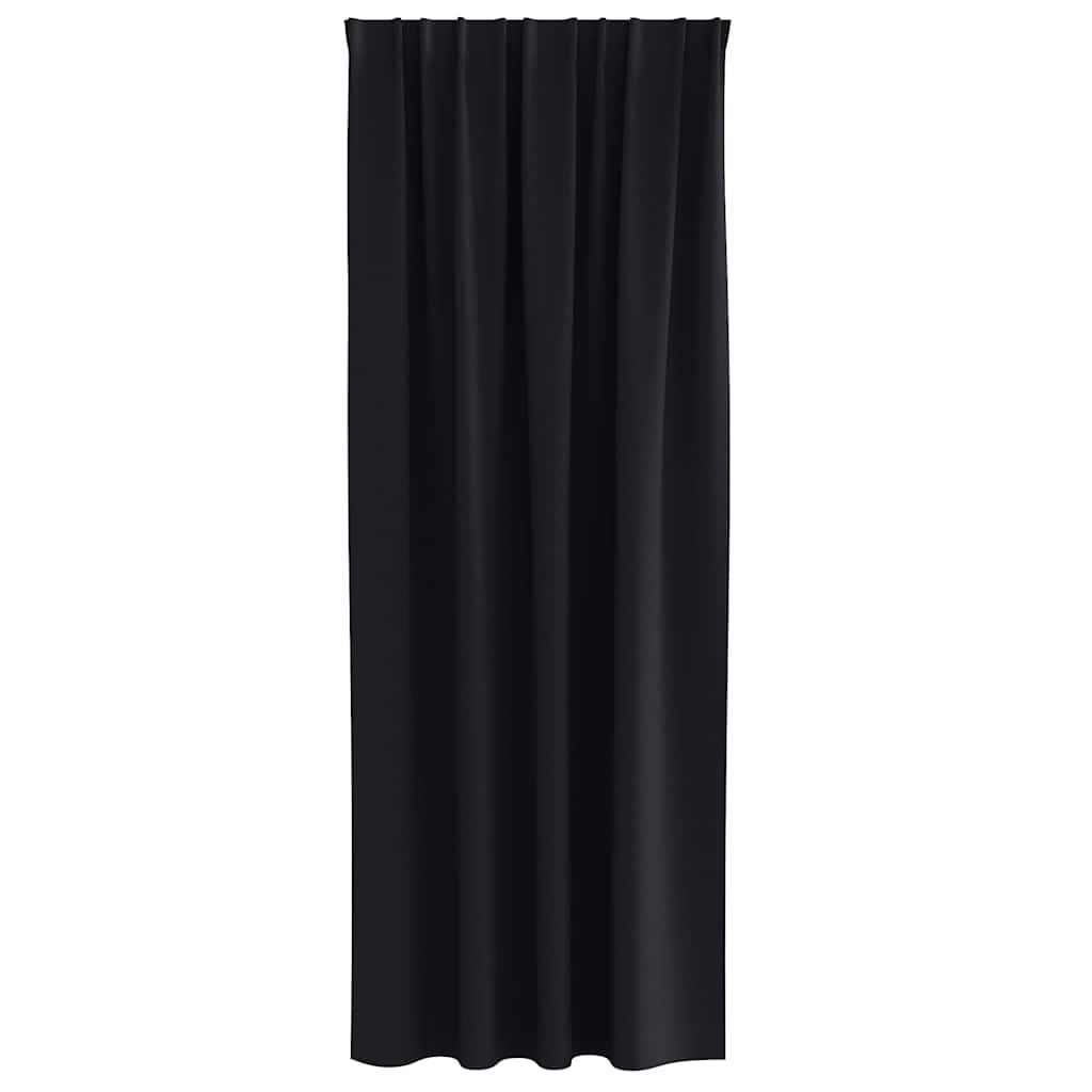 Tende Blackout con Anelli 2 pcs Nero 260 x 140 cm Poliestere | homemem39