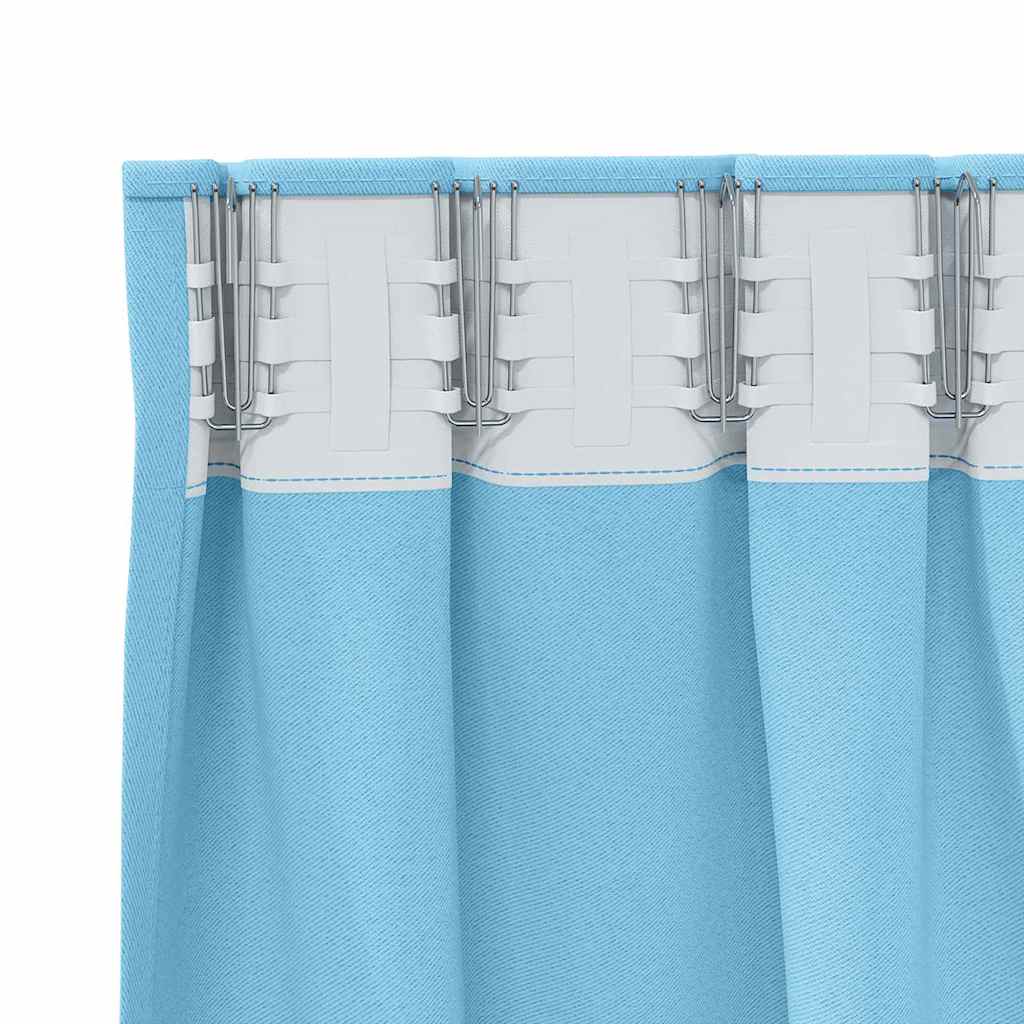 Tende Blackout con Anelli 2 pcs Blu Chiaro 225 x 140 cm | homemem39